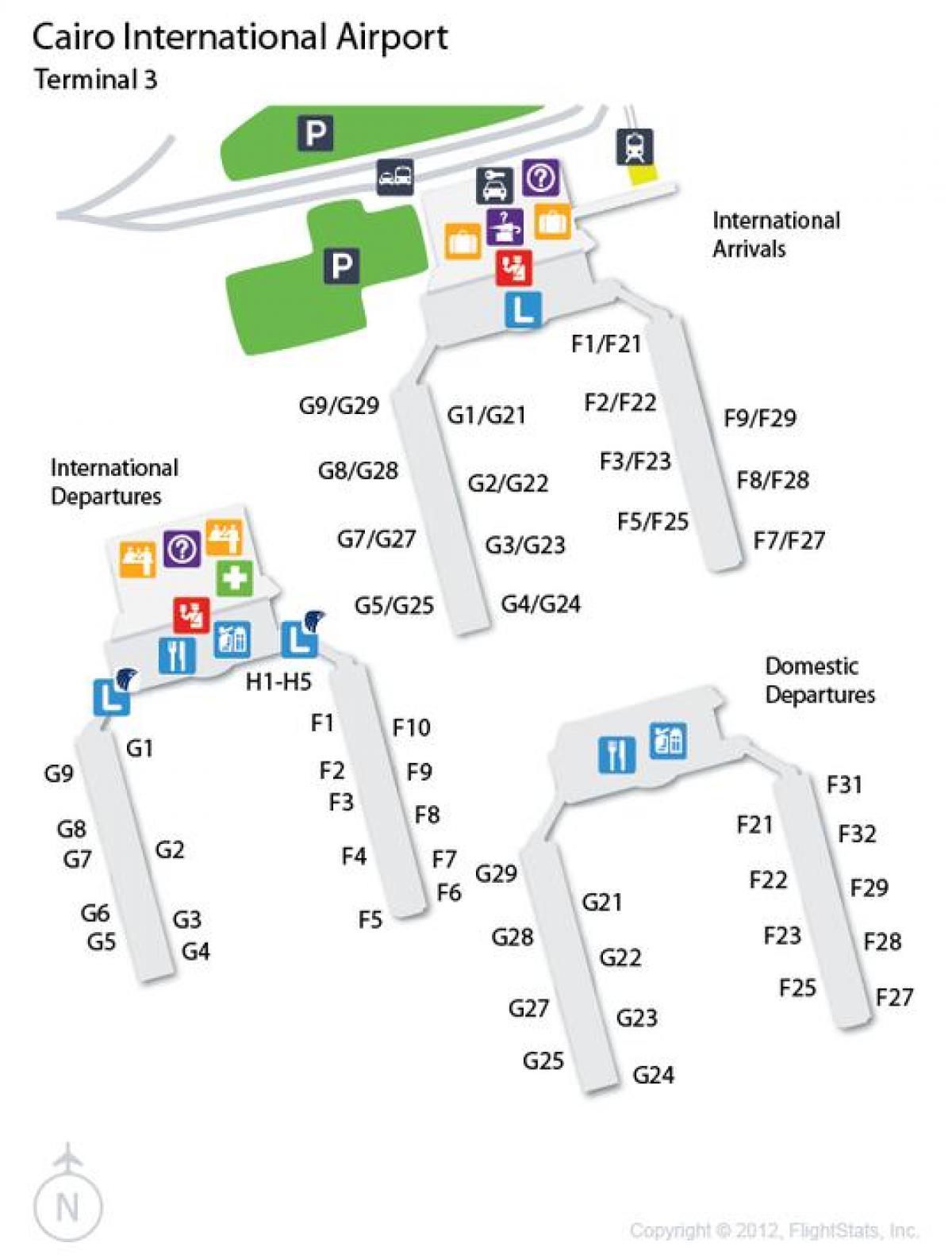 מפה של cairo airport terminal