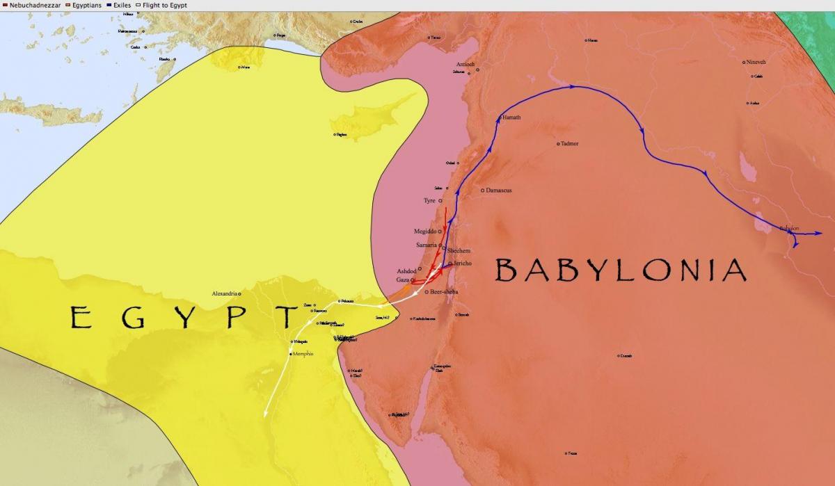 המפה של בבל, מצרים