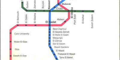 מפת הרכבת התחתית של קהיר